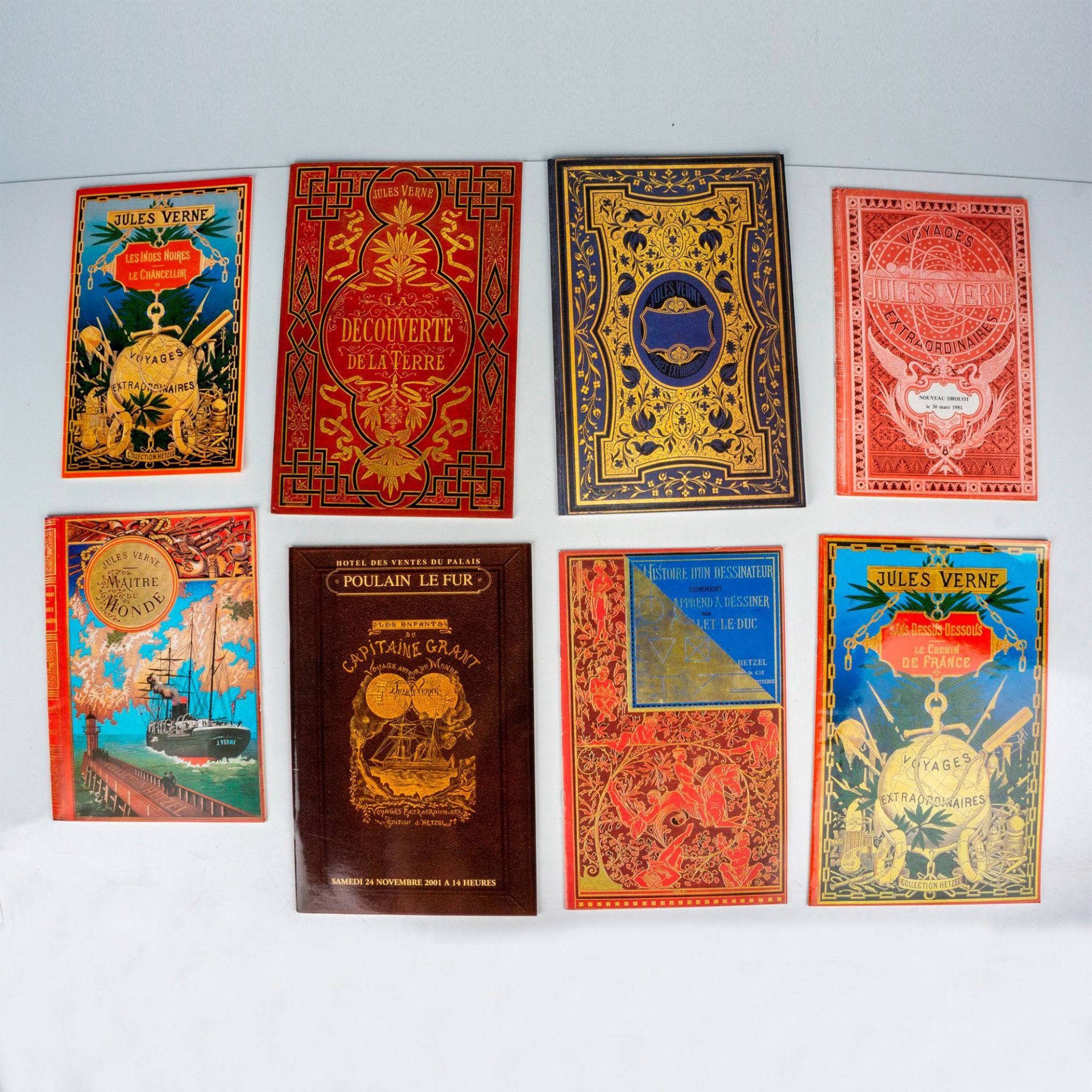 Lot of Eight Jules Verne French Auction Catalogs