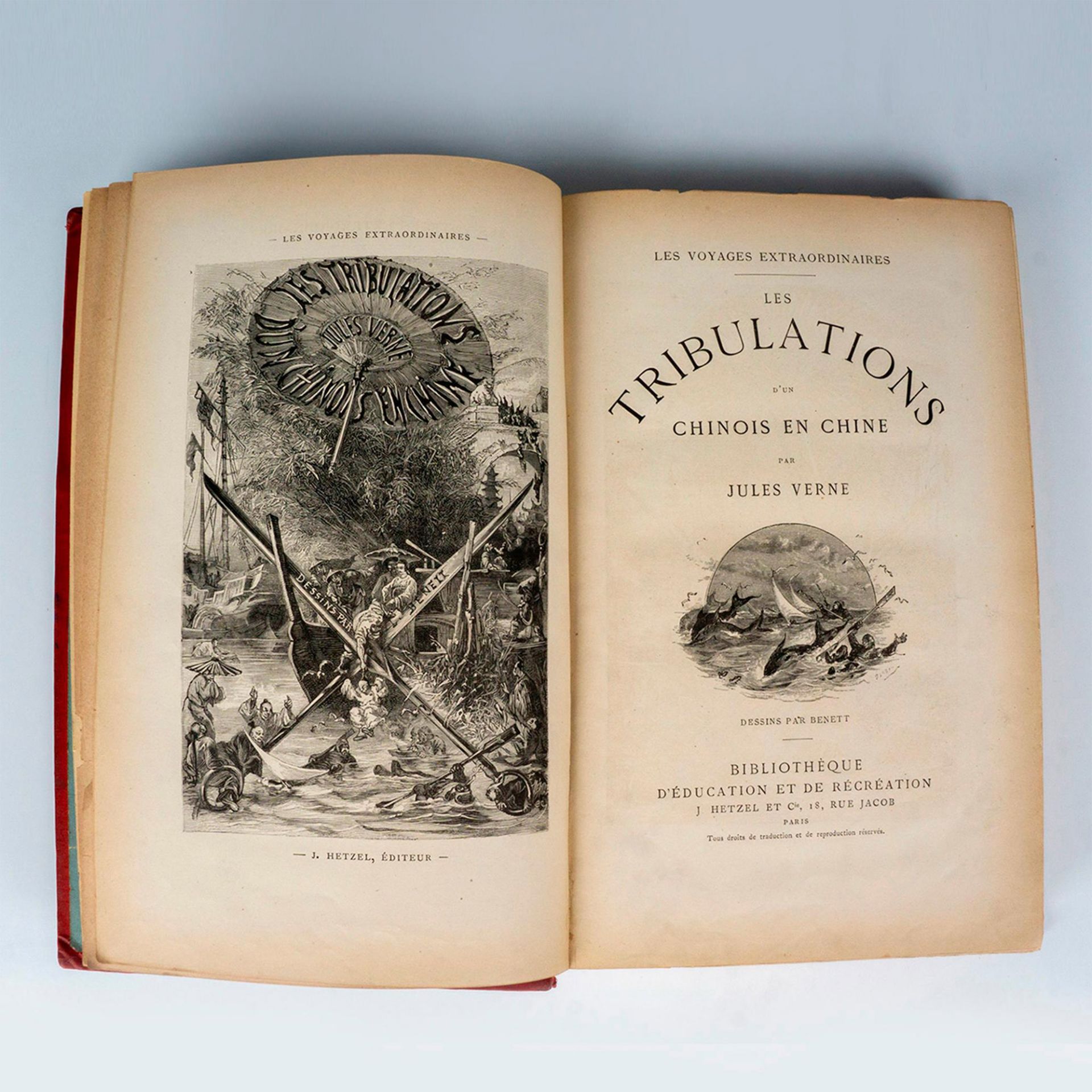 Jules Verne, Tribulations d'un Chinois, Au Portrait Colle - Image 3 of 3