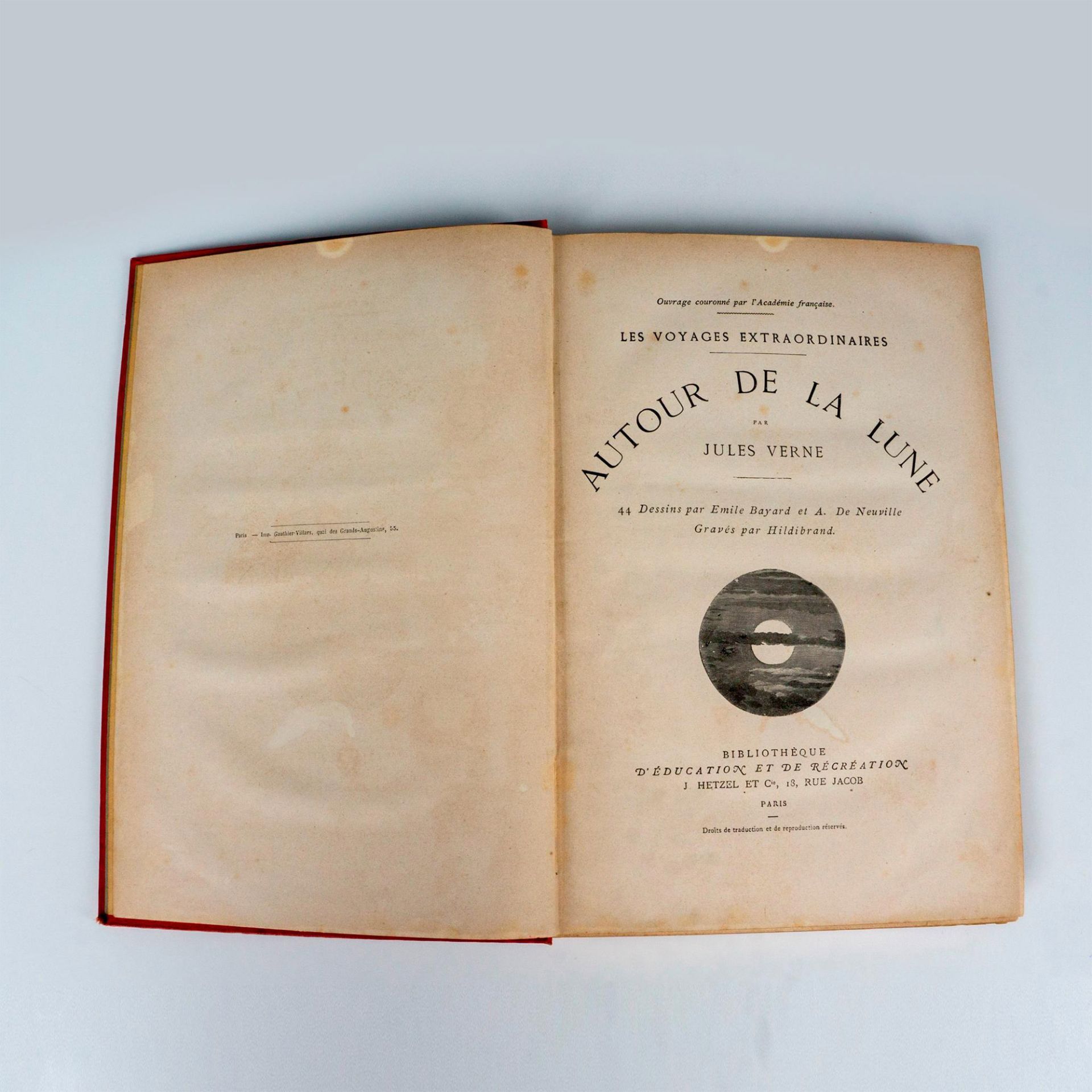 Jules Verne, Autour de la Lune, Aux Initiales Dorees, JV - Image 3 of 3