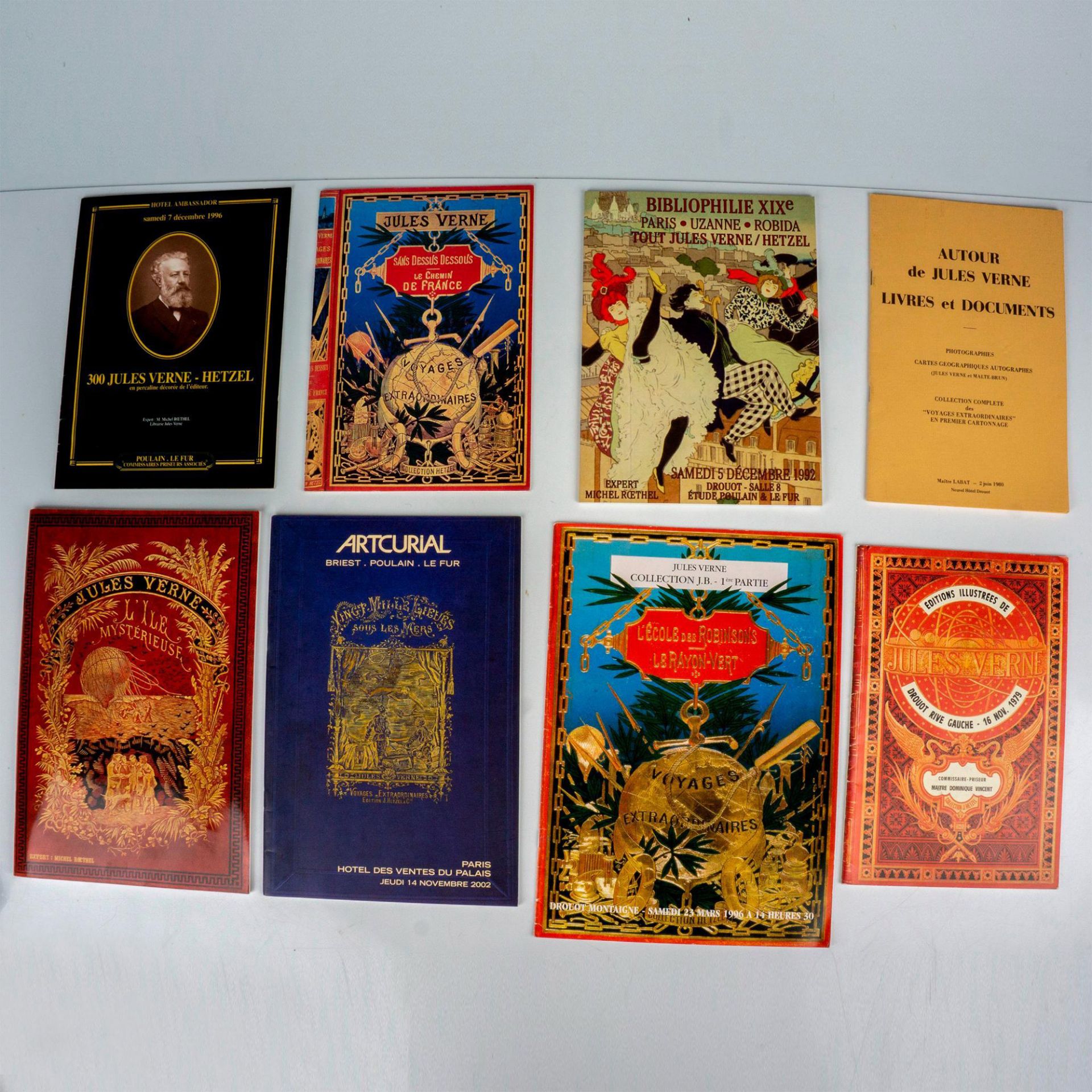 Lot of Eight Jules Verne French Auction Catalogs