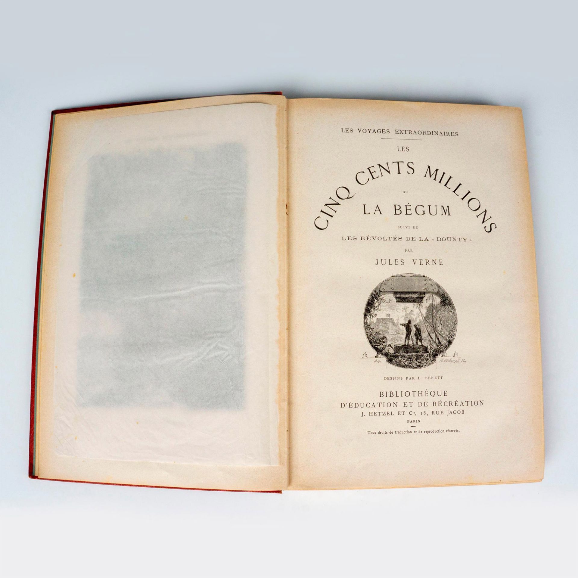 Jules Verne, The Cinq Cents Millions, Initiales Dorees, JV - Image 4 of 4