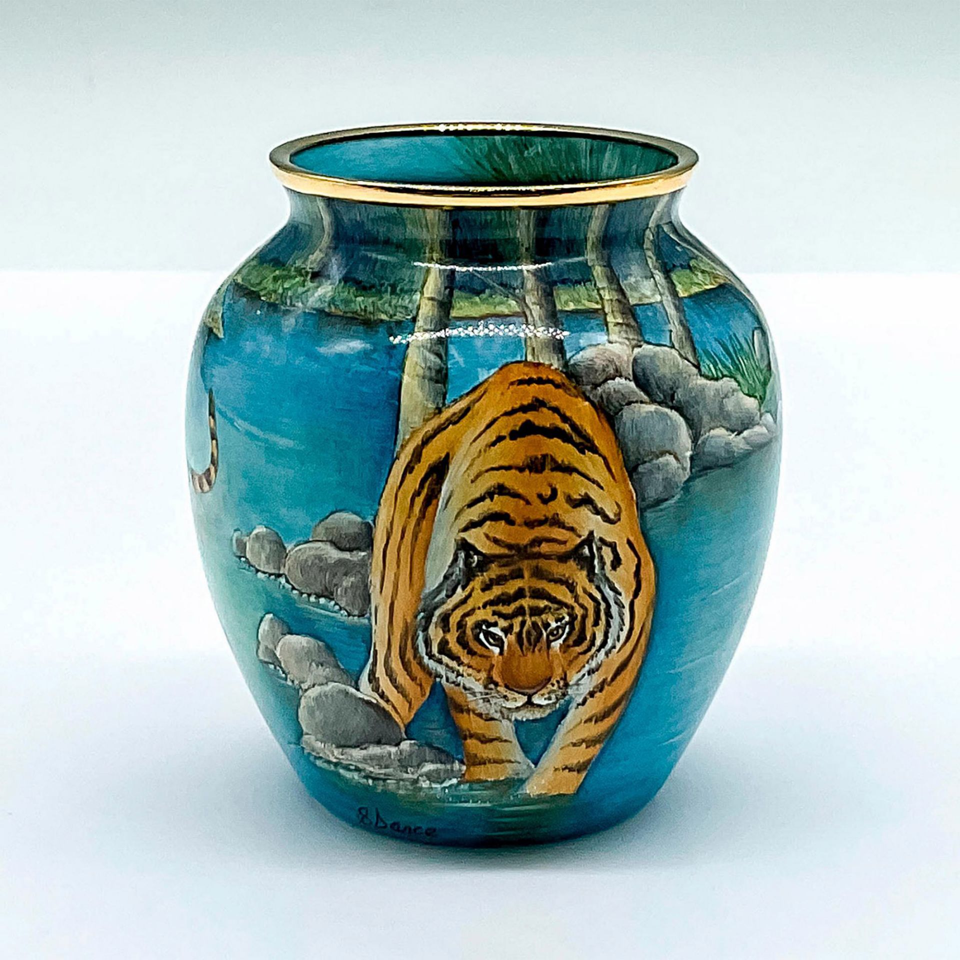 Moorcroft Small Enamel Tigers Vase