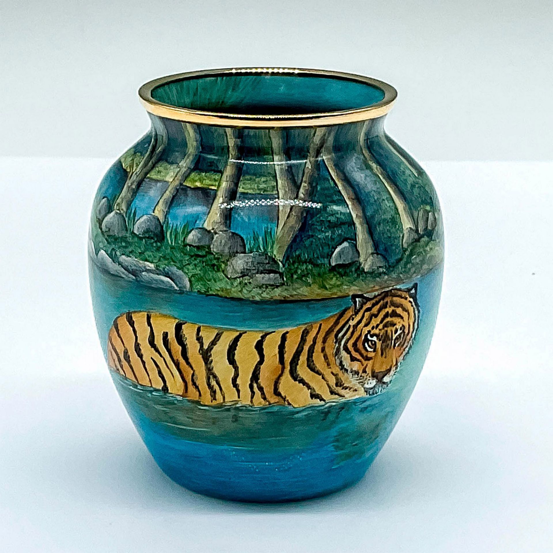 Moorcroft Small Enamel Tigers Vase - Bild 2 aus 5