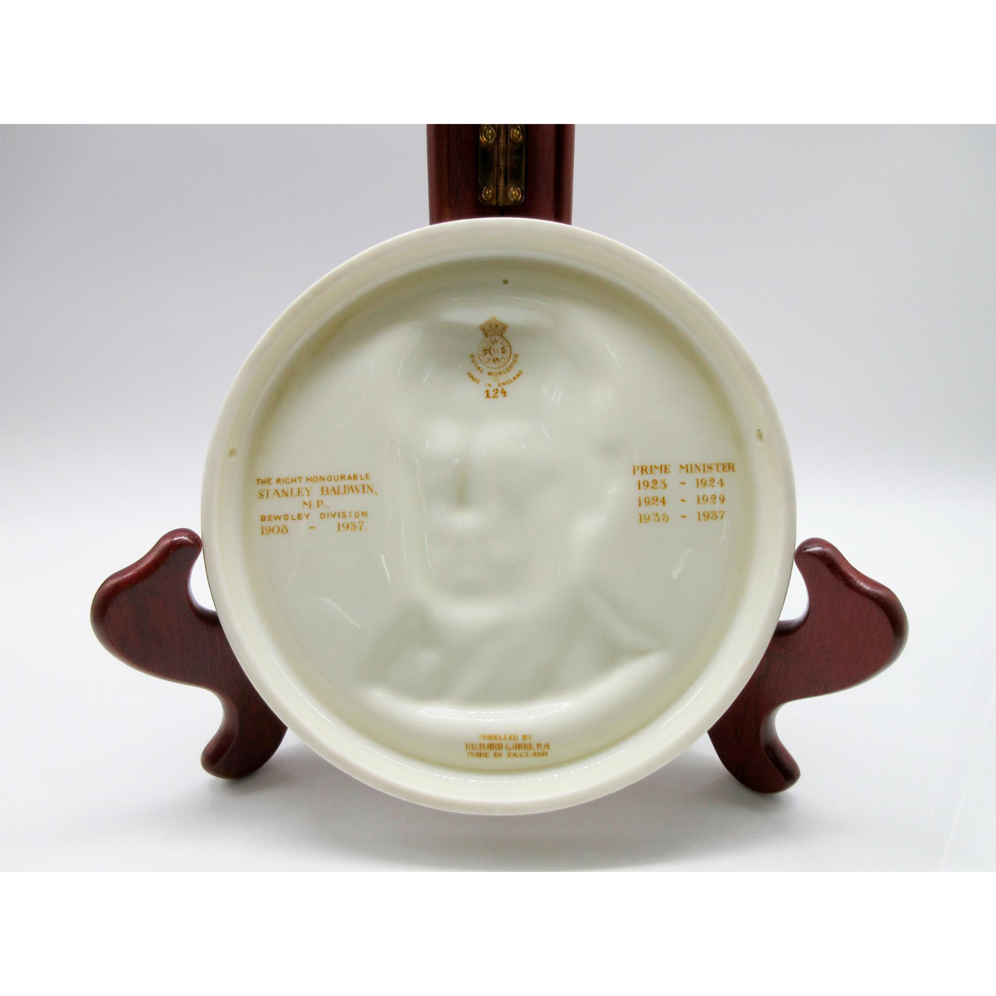 Royal Worcester Plaque by Richard Garbe of Stanley Baldwin - Image 2 of 2