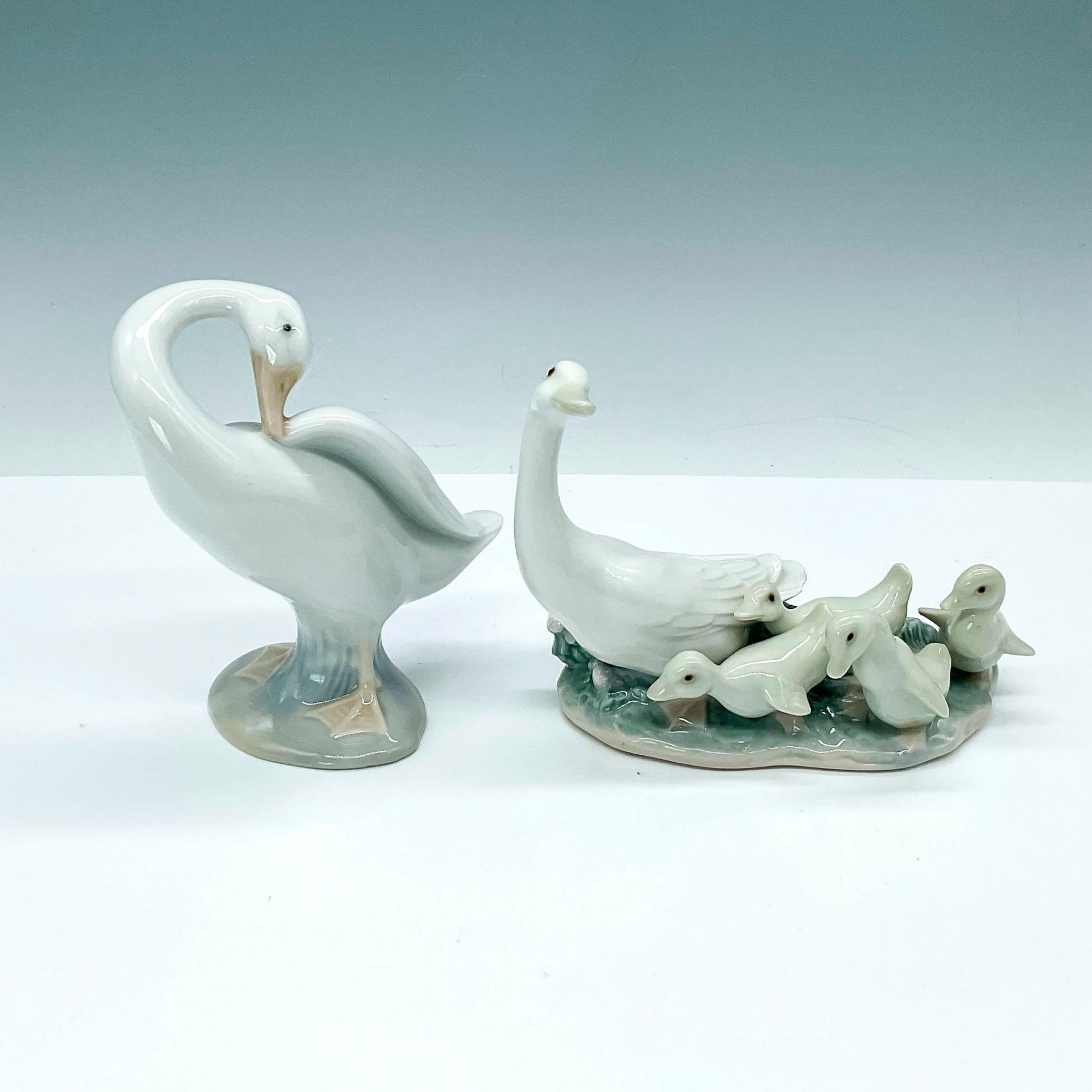 Pair of Lladro Porcelain Figurines, Duck Family