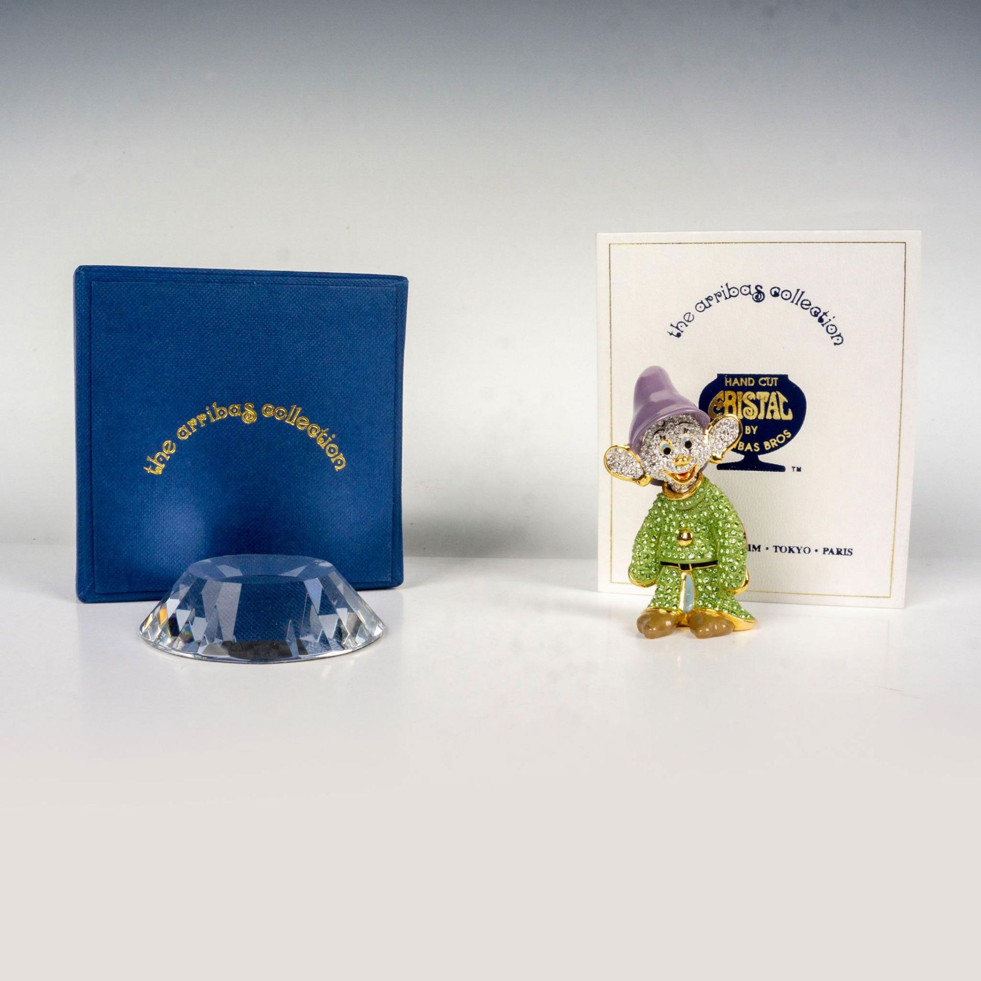 2pc Arribas Brothers Jeweled Figurine + Base, Dopey - Bild 4 aus 4
