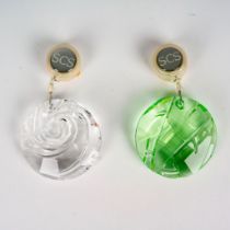 Pair of Swarovski Crystal Window Ornaments, Wind Bamboo