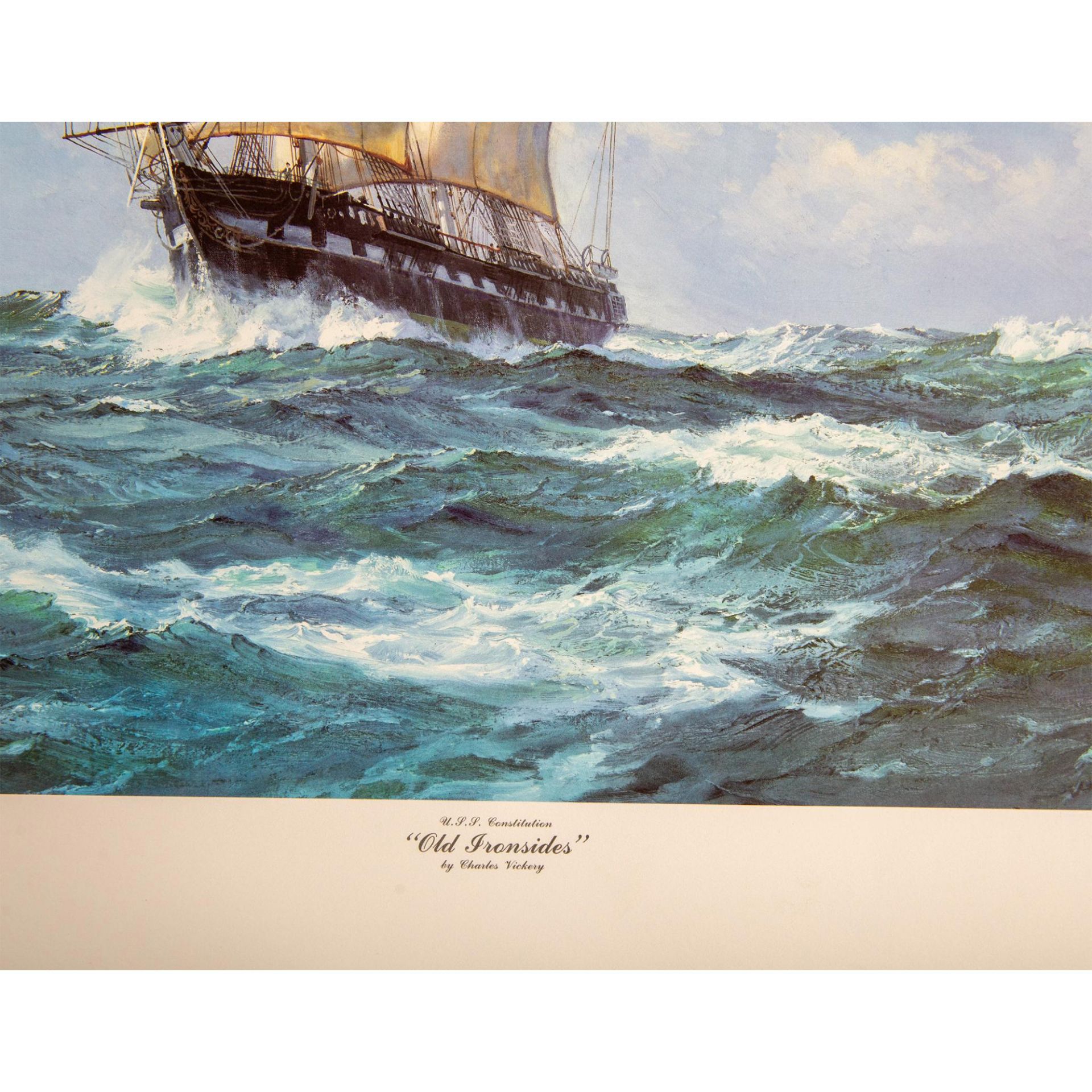 Charles Vickery, Color Lithograph, Old Ironsides, Signed - Image 3 of 6