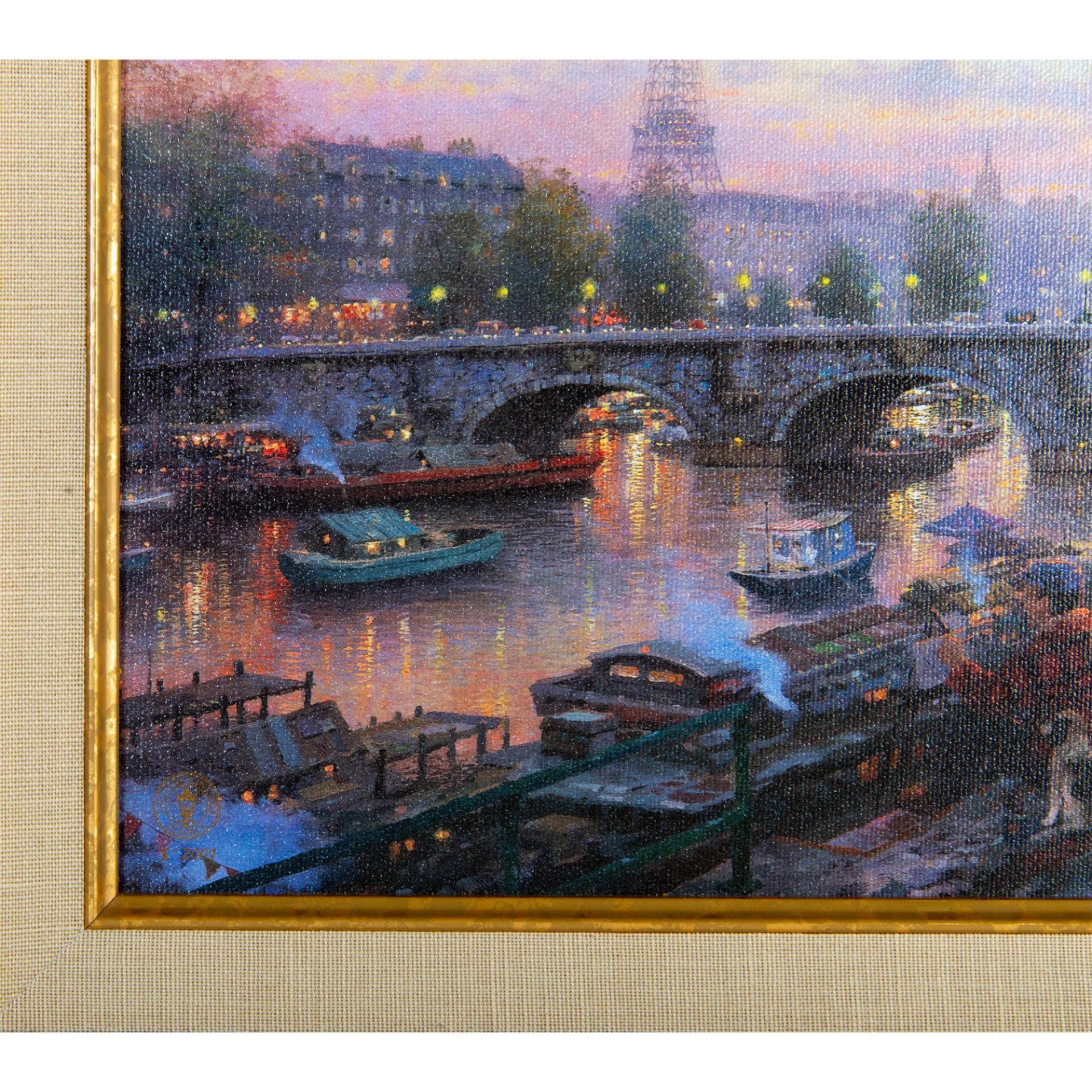 Thomas Kinkade, Lithograph on Canvas, Paris, Eiffel Tower - Bild 5 aus 7