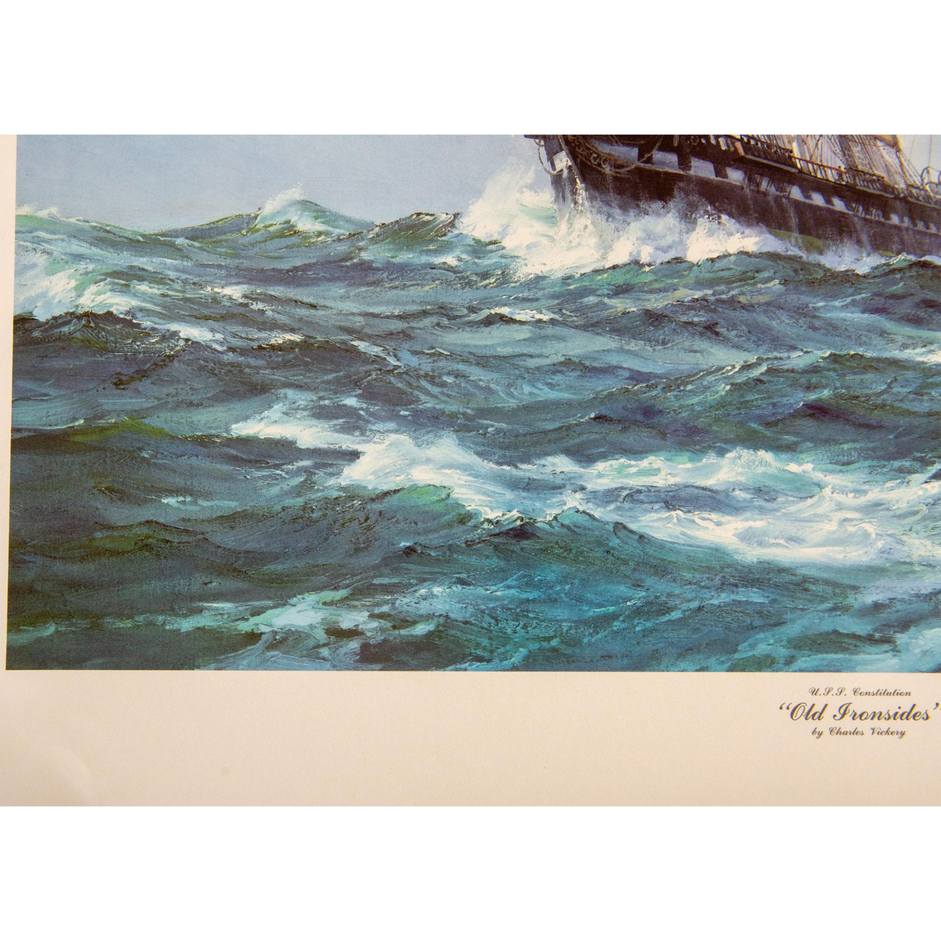 Charles Vickery, Color Lithograph, Old Ironsides, Signed - Image 2 of 6