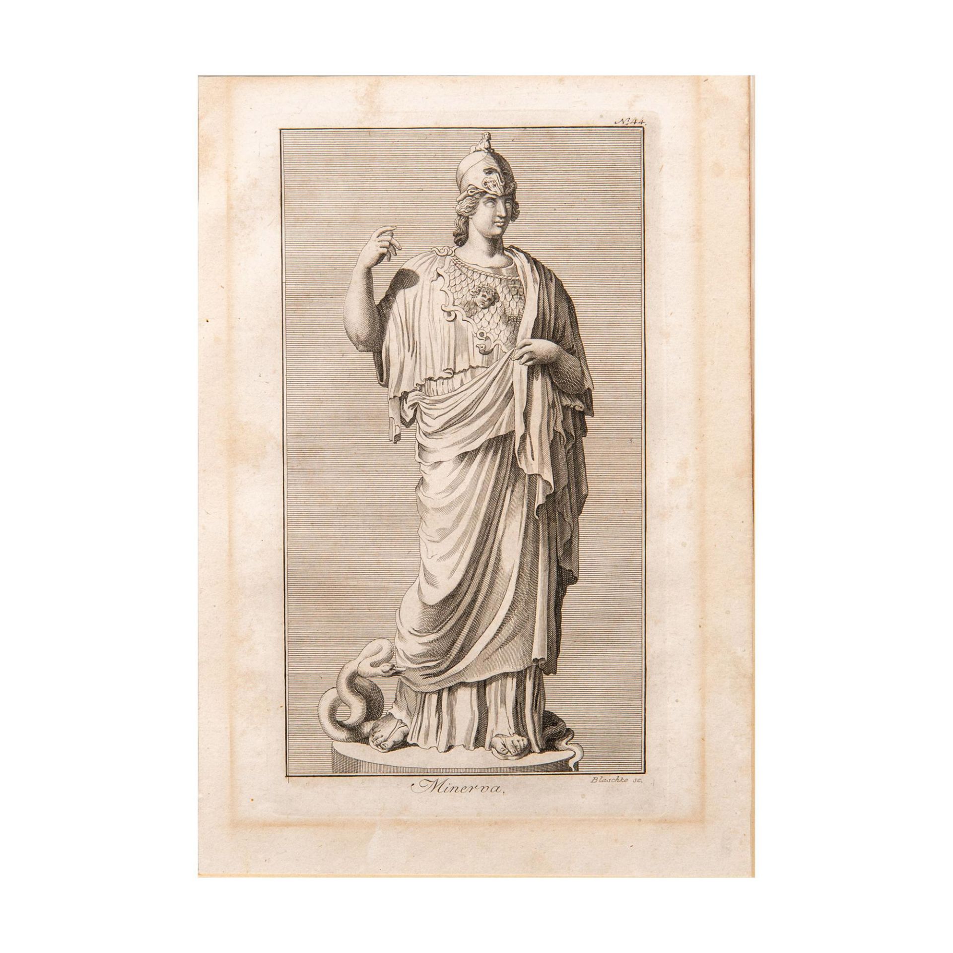 19th c. Engraved Print on Laid Paper, Minerva - Bild 2 aus 4