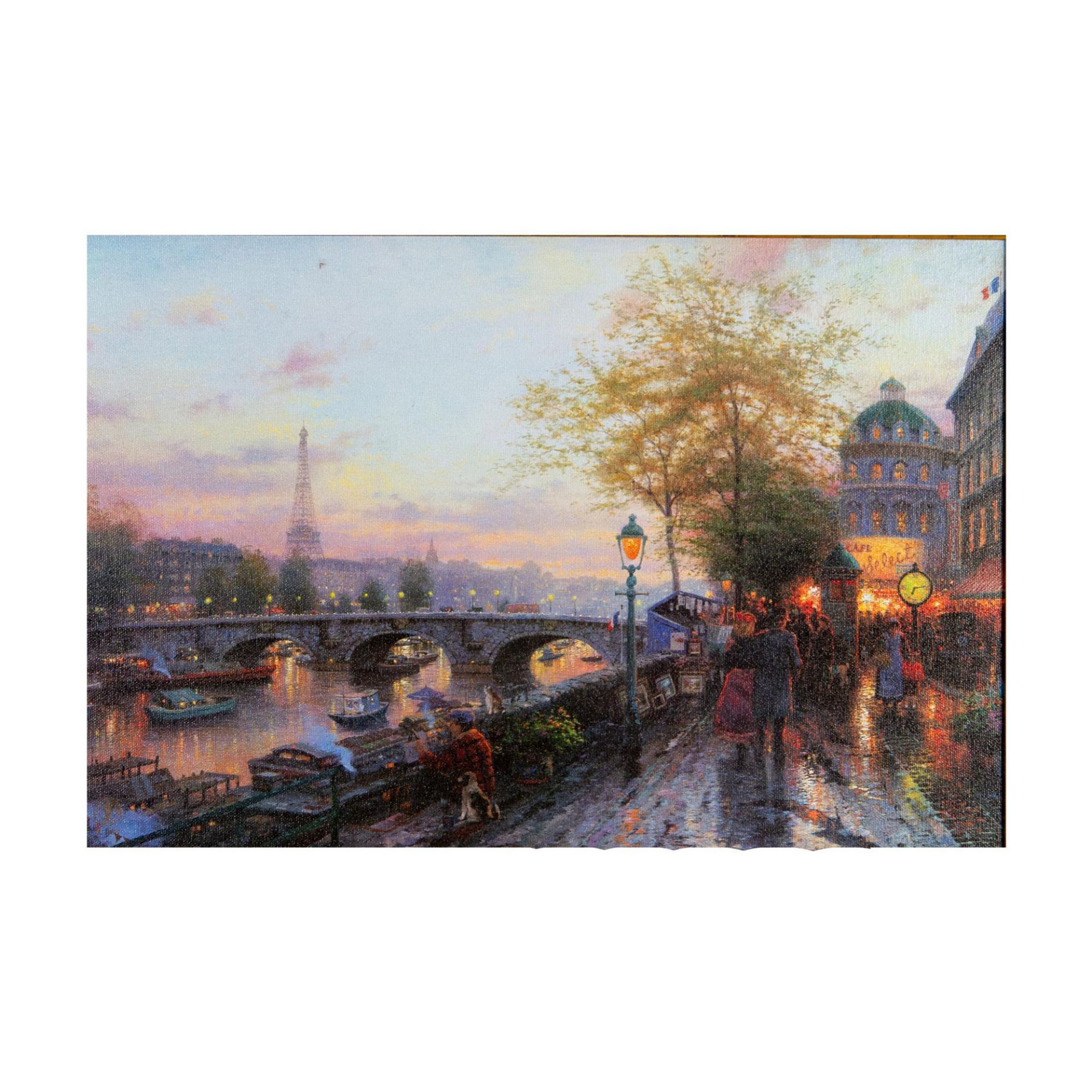 Thomas Kinkade, Lithograph on Canvas, Paris, Eiffel Tower - Bild 2 aus 7