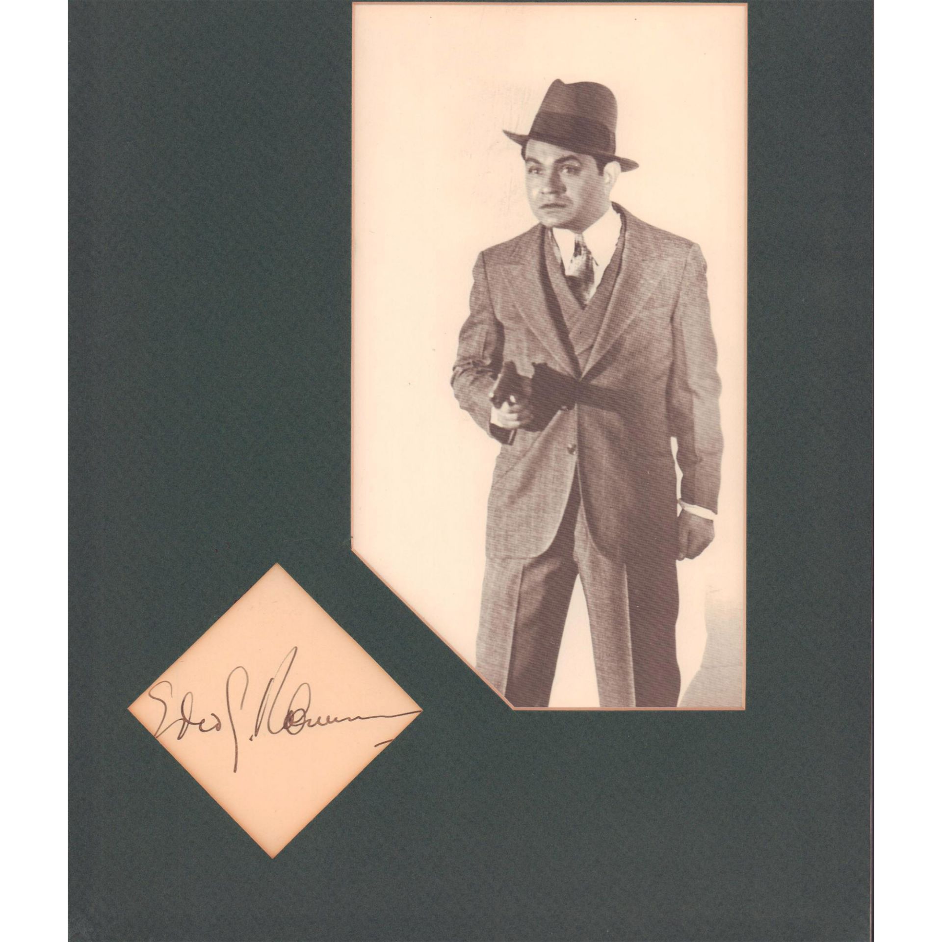Photograph and Autograph, Edward G. Robinson as a Gangster