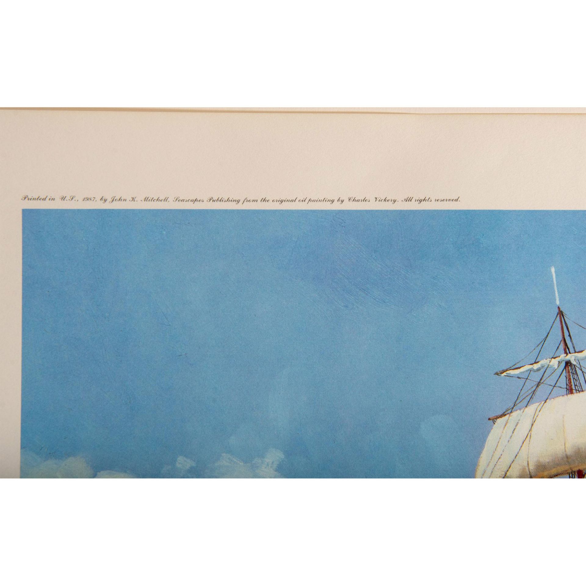 Charles Vickery, Color Lithograph, Old Ironsides, Signed - Image 5 of 6
