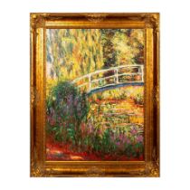 After Claude Monet Artwork on Canvas, Waterlily Pond