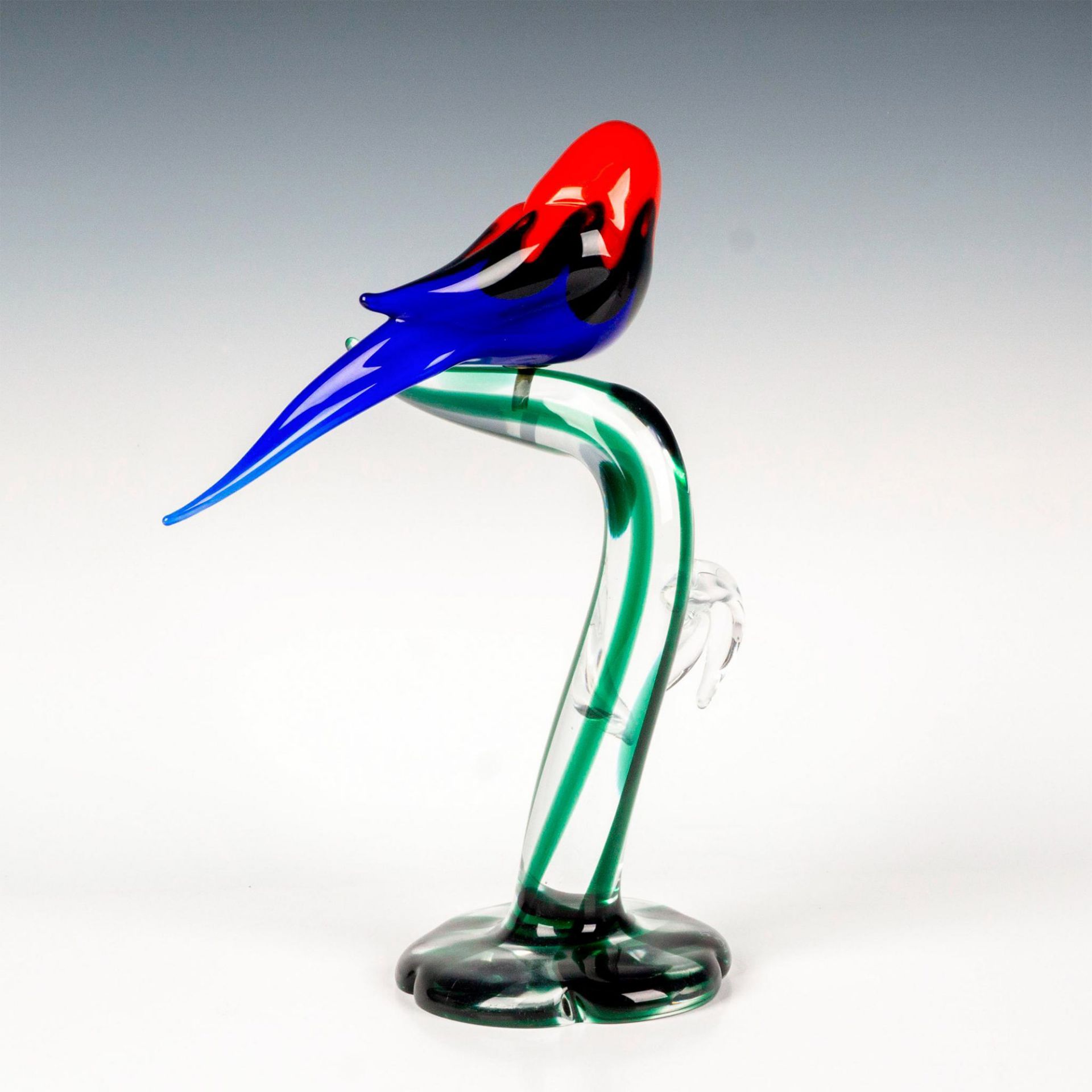 Murano Glass by Giuliano Tosi Sculpture, Parrot on Branch - Bild 2 aus 4