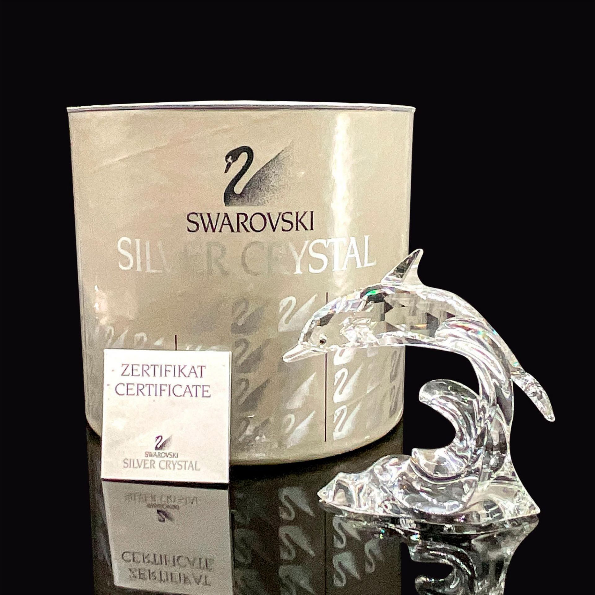 Swarovski Silver Crystal Figurine, Dolphin On A Wave - Image 4 of 4