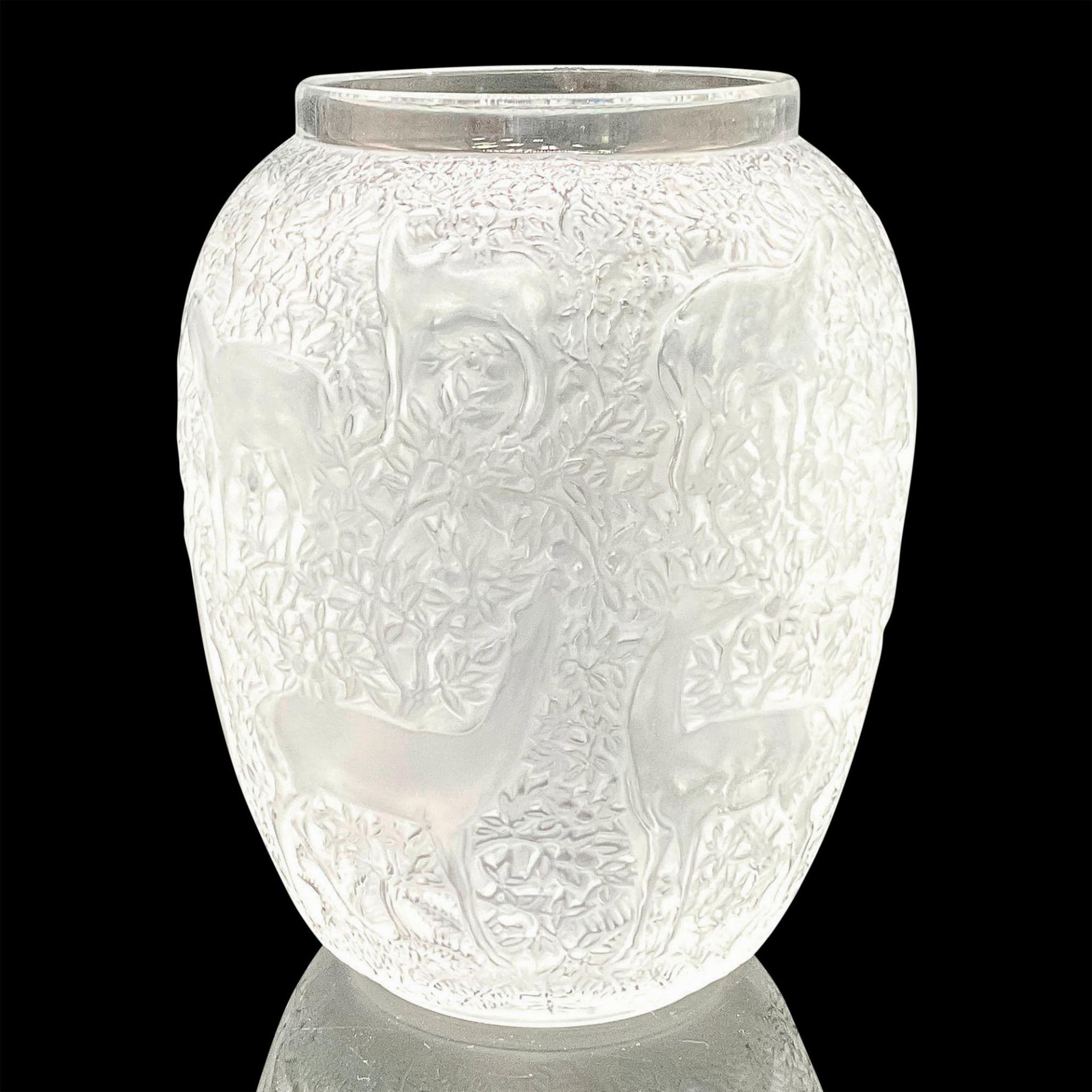 Lalique Crystal Vase, Biches