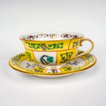 2pc Herend Porcelain Cup and Saucer Set, Yellow Dynasty