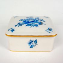 Herend Porcelain Lidded Box, Chinese Bouquet Blue