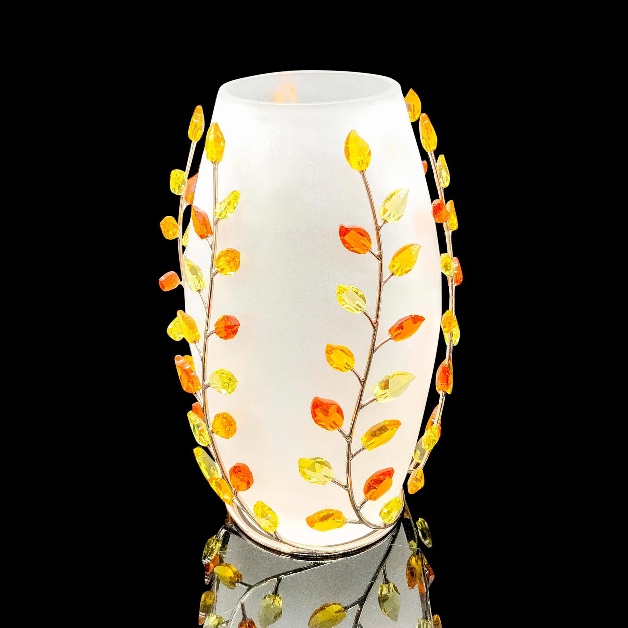 Swarovski Topaz Leaves Crystal Vase - Image 2 of 4