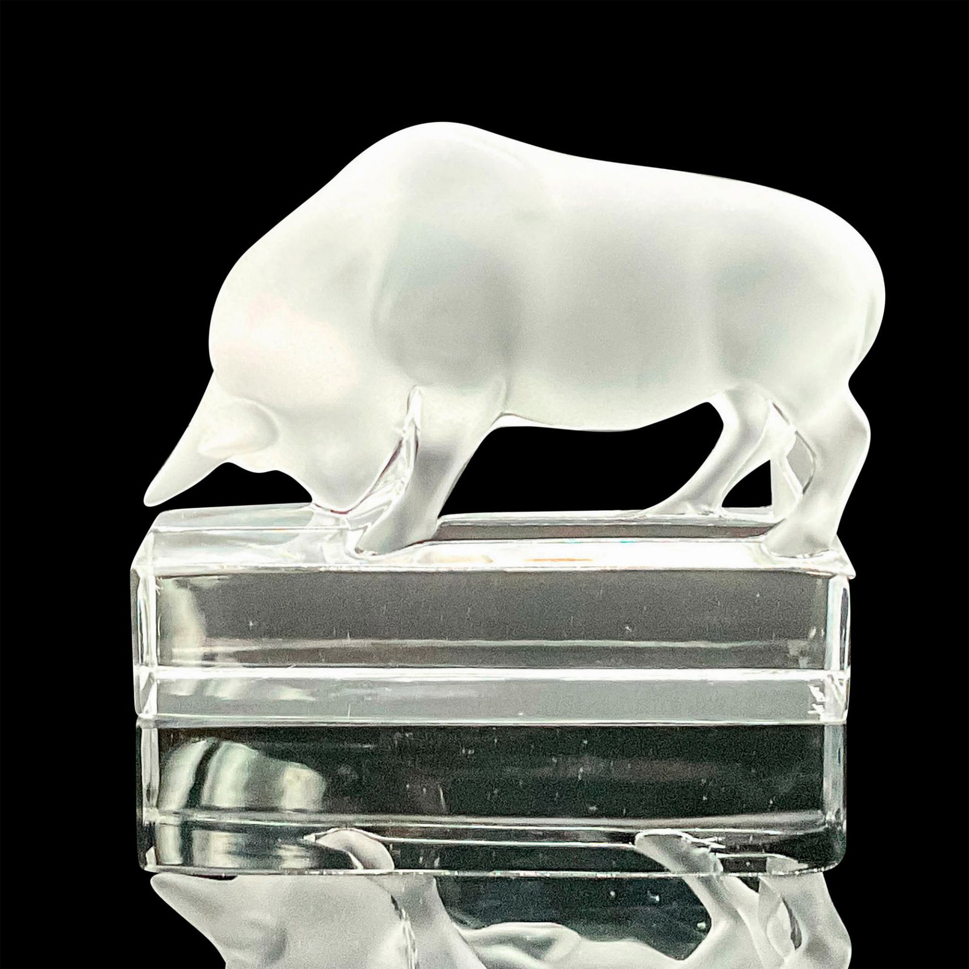 Lalique Crystal Paperweight, Bull - Bild 2 aus 3