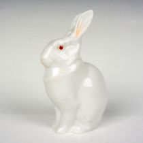 Herend Porcelain Figurine, Seated White Rabbit