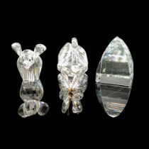 4pc Swarovski Crystal Figurines, Elephant + Swan + more