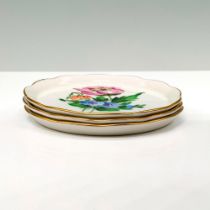 3pc Herend Porcelain Floral Coasters Set