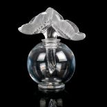 Lalique Crystal Perfume Bottle, Deux Anemones