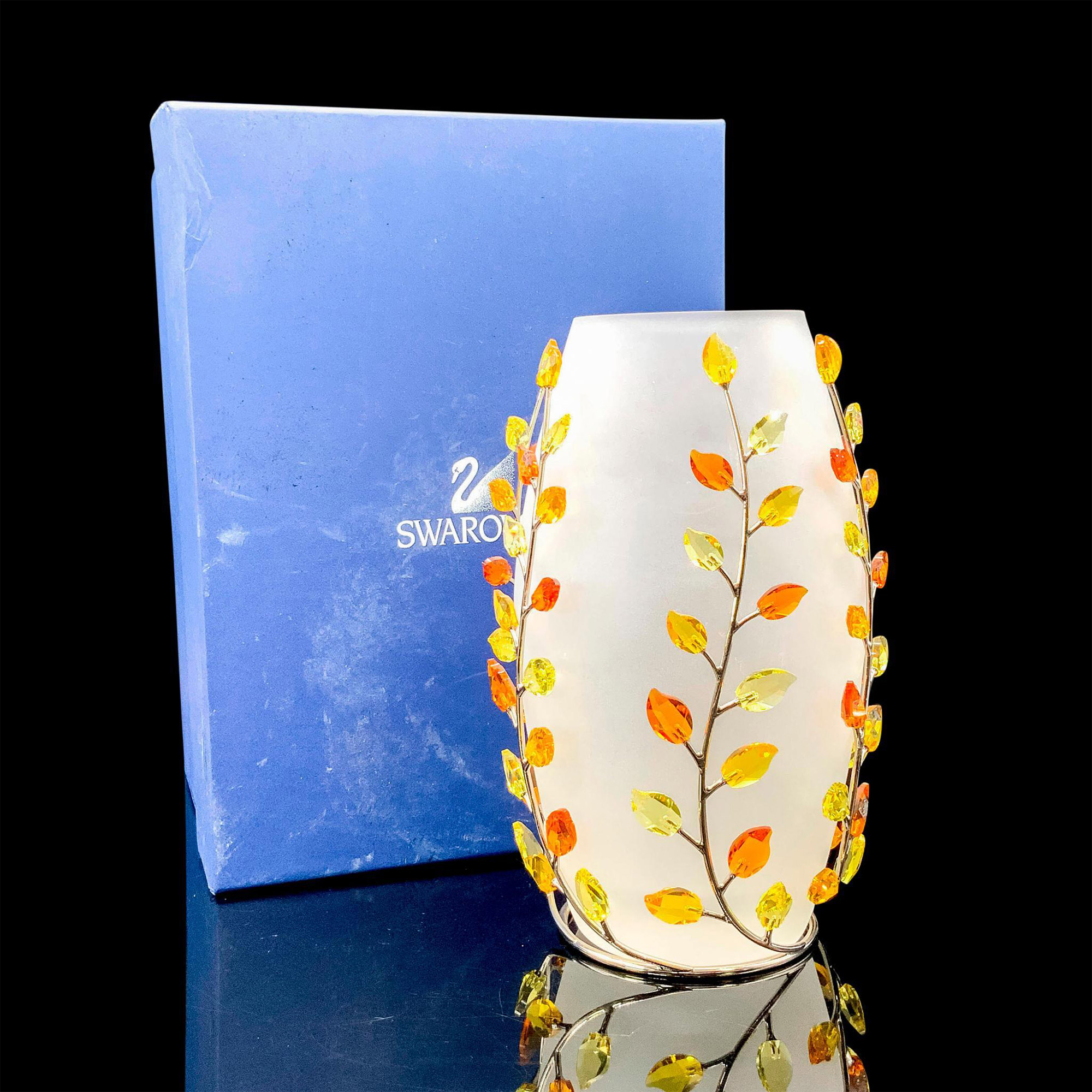 Swarovski Topaz Leaves Crystal Vase - Image 4 of 4