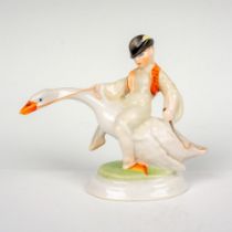 Herend Porcelain Figurine, Boy on Goose