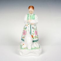 Herend Porcelain Figurine, Peasant Girl with Geese