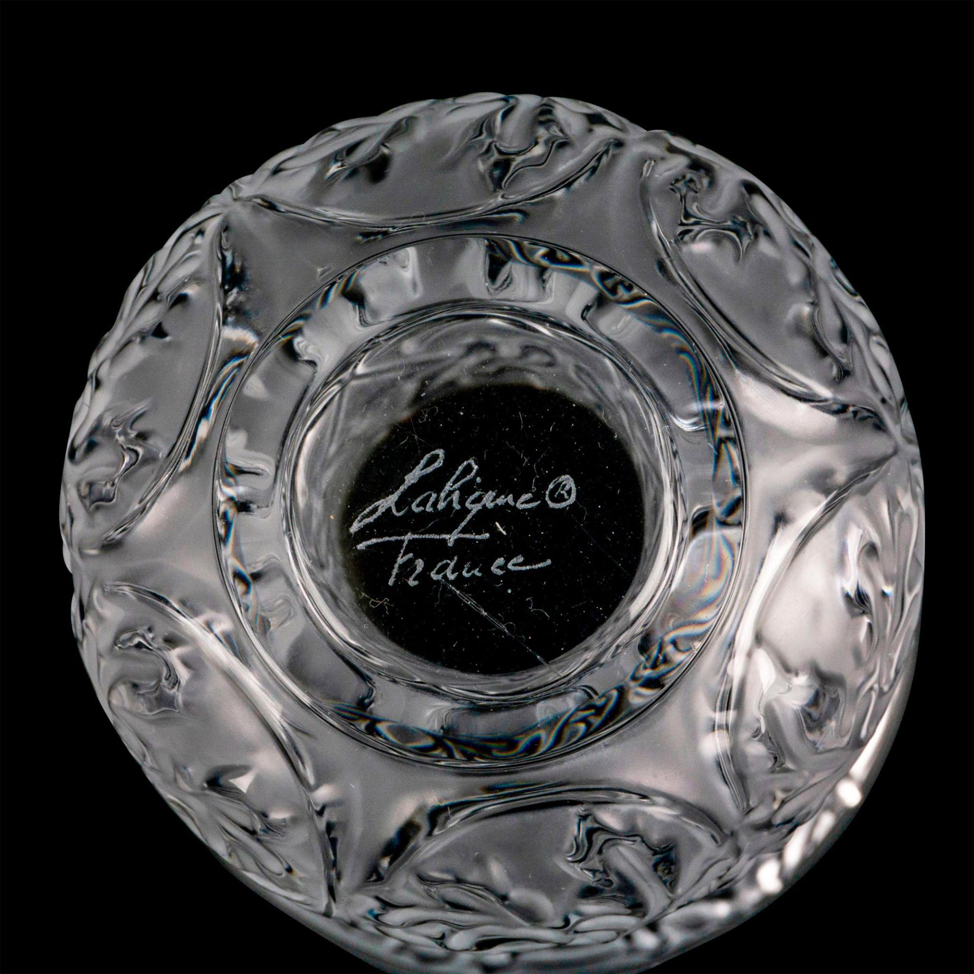 Lalique Crystal Vase, Arabesque - Image 4 of 4