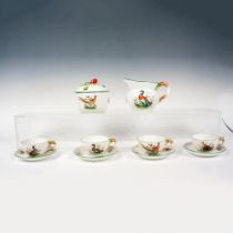 11pc Herend Porcelain Tea Set, Forest Animals Motif