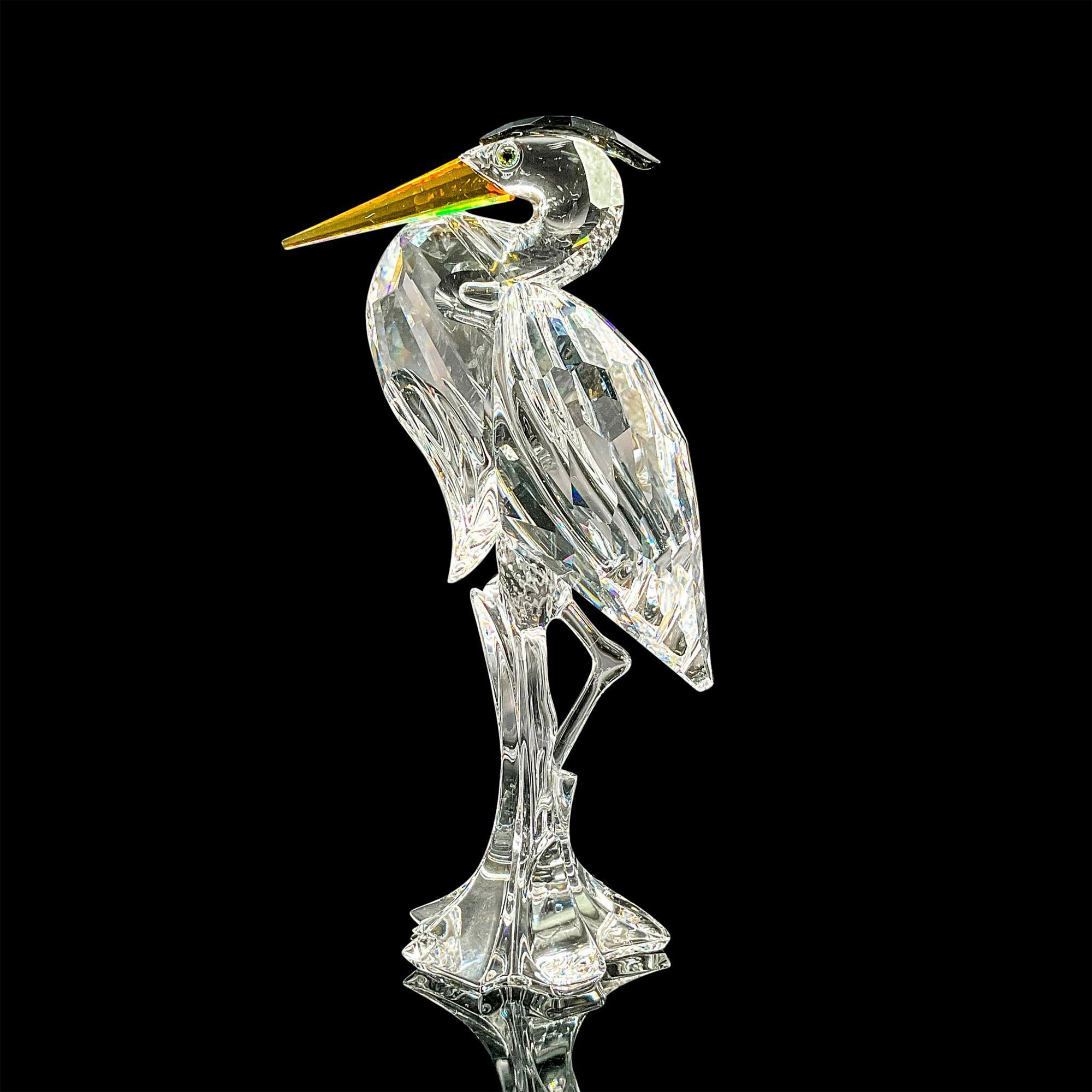 Swarovski Crystal Figurine, Silver Heron