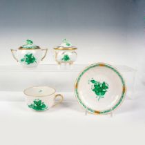 6pc Herend Porcelain Tea Set, Chinese Bouquet Green