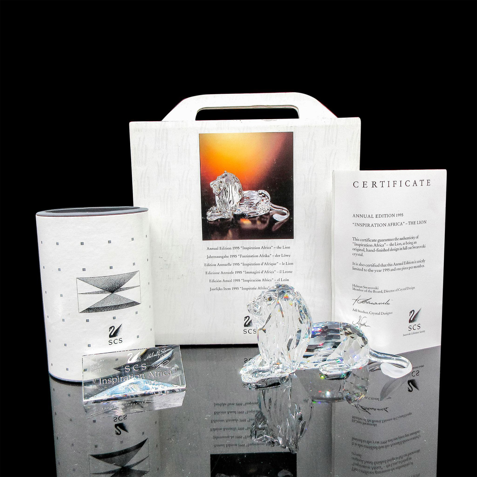 4pc Swarovski Figurine Collectors Set, The Lion, Signed - Image 4 of 4