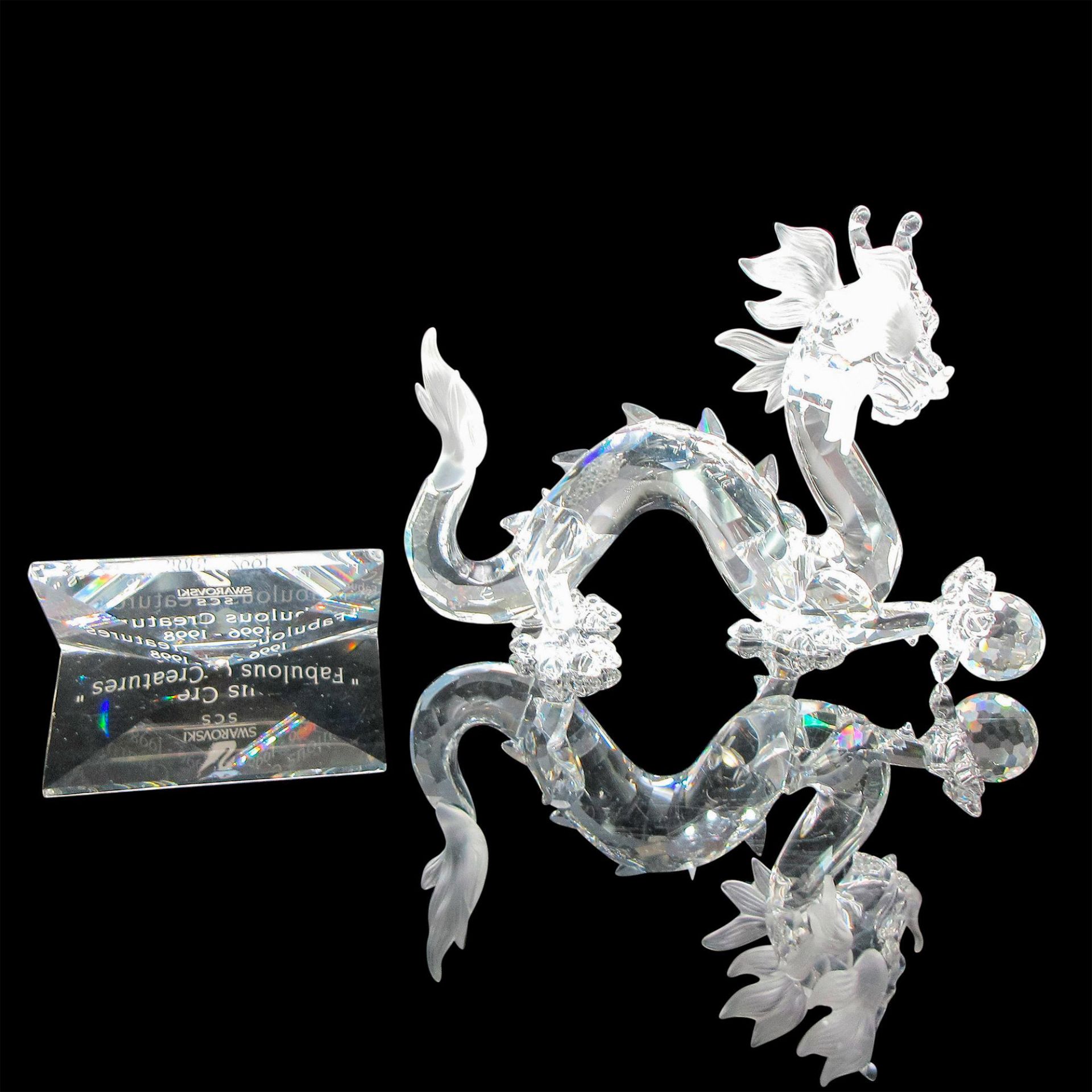2pc Swarovski Silver Crystal Figurine, The Dragon - Image 2 of 4