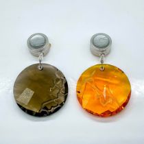 2pc Swarovski Crystal Window Ornaments, Fire and Earth