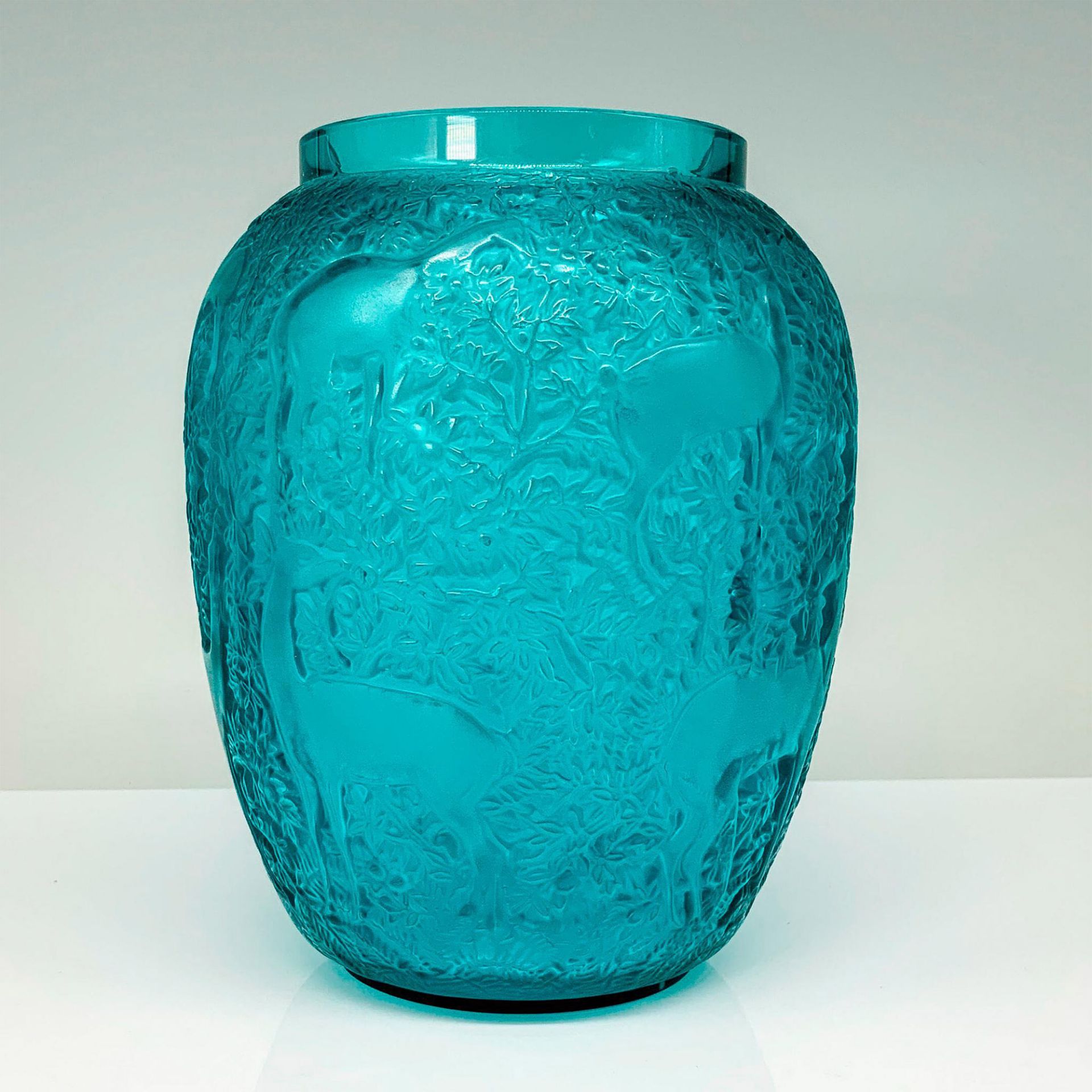 Lalique Blue Crystal Biches Vase