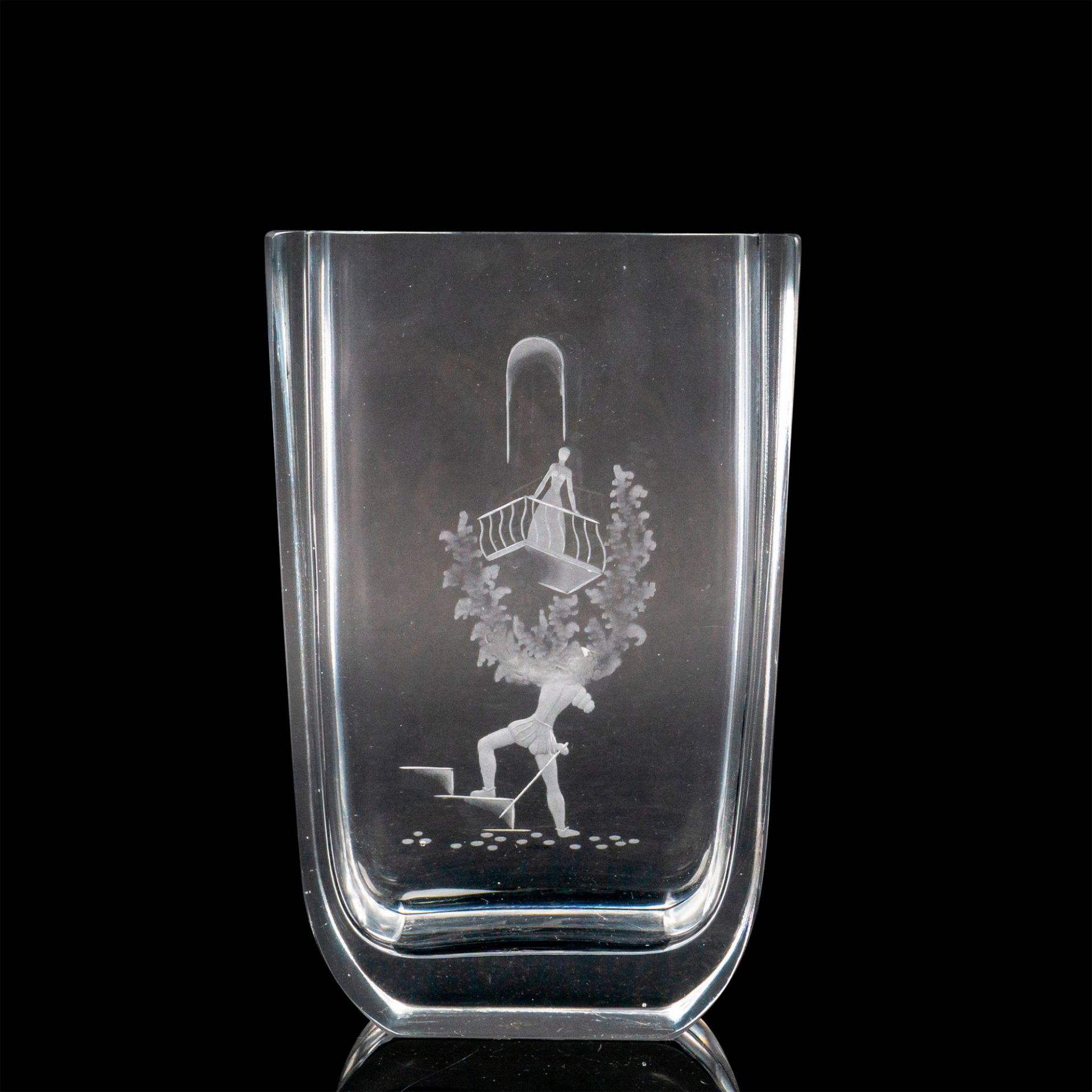 Vintage Orrefors Crystal Etched Vase, Romeo & Juliet - Image 2 of 3