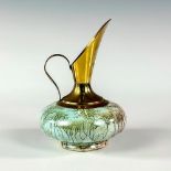 Unusual Delft Brass Spout Mid-Century Modern Ewer Vase