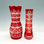 2pc Bohemian Crystal Vases