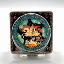 Palekh Fairy Tale Russian Black Lacquered Box