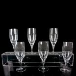 6pc Gorham Crystal Water Glass Stemware, Jolie Pattern