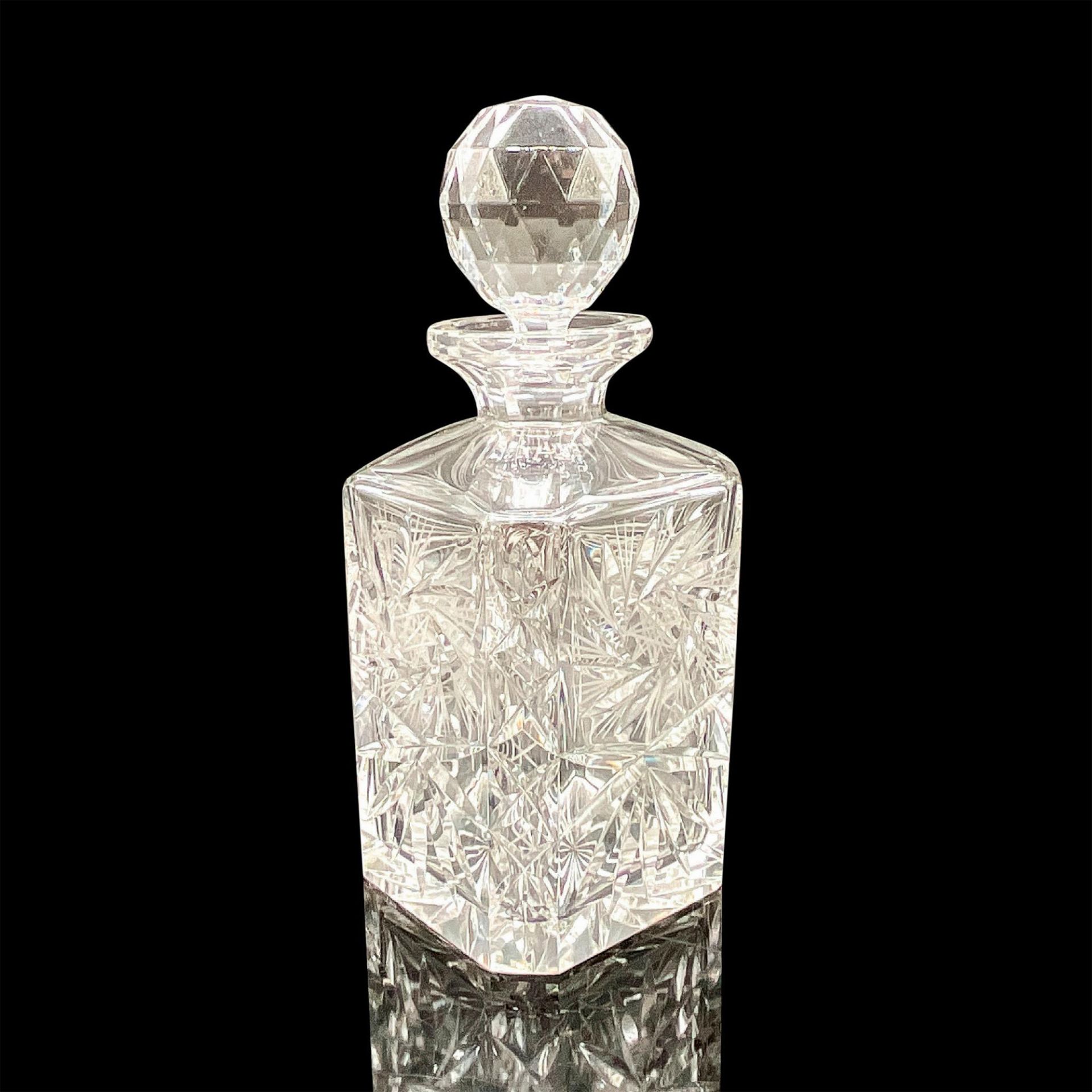 Bohemia Crystal Square Decanter w/Spherical Plug, Pinwheel - Image 2 of 3