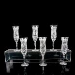 6pc Bohemian Crystal Champagne Flutes, Pinwheel Pattern