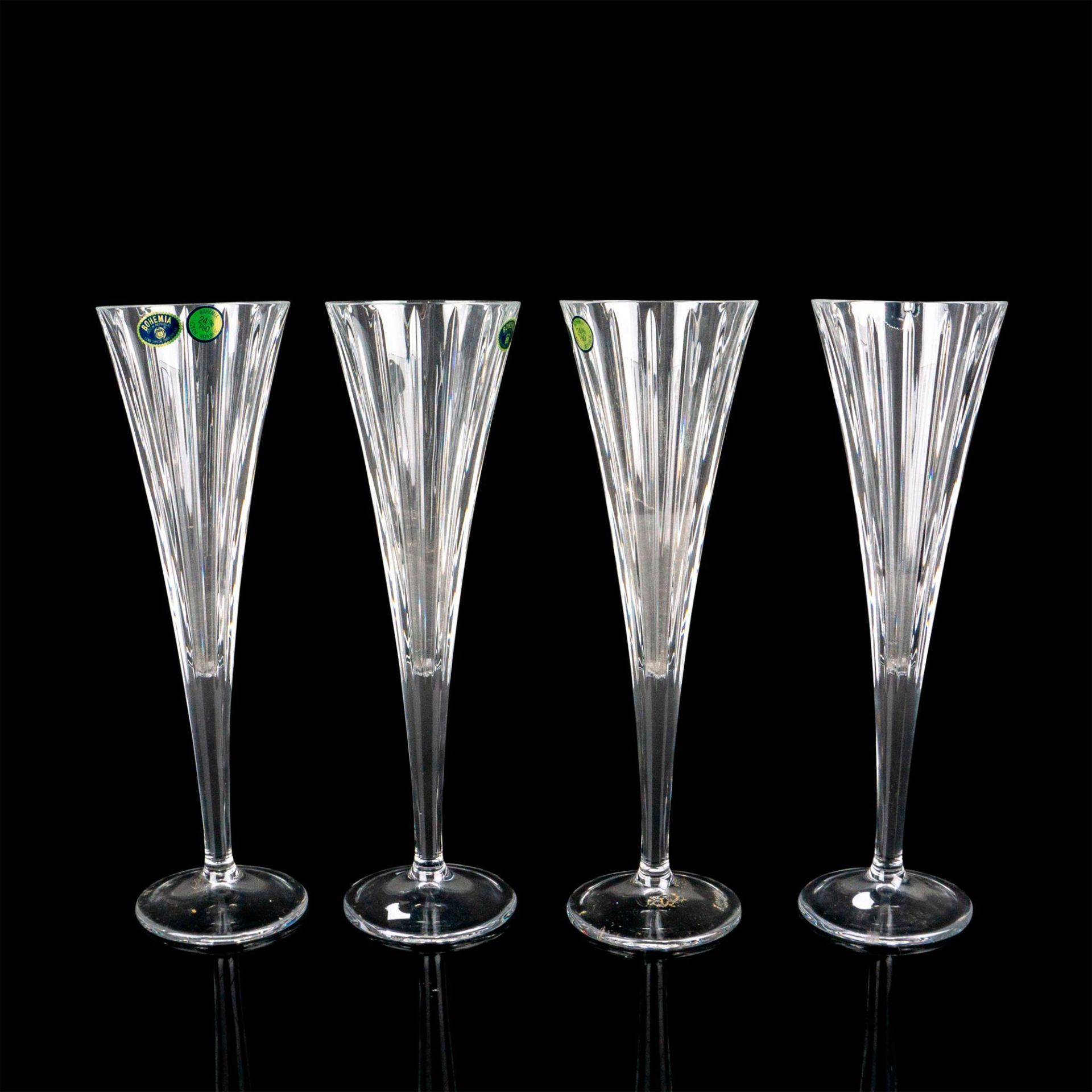4pc Bohemia Crystal Champagne Toasting Flutes