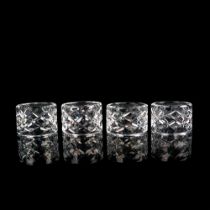 Set of 4 Lenox Glass Napkin Rings, Mystic